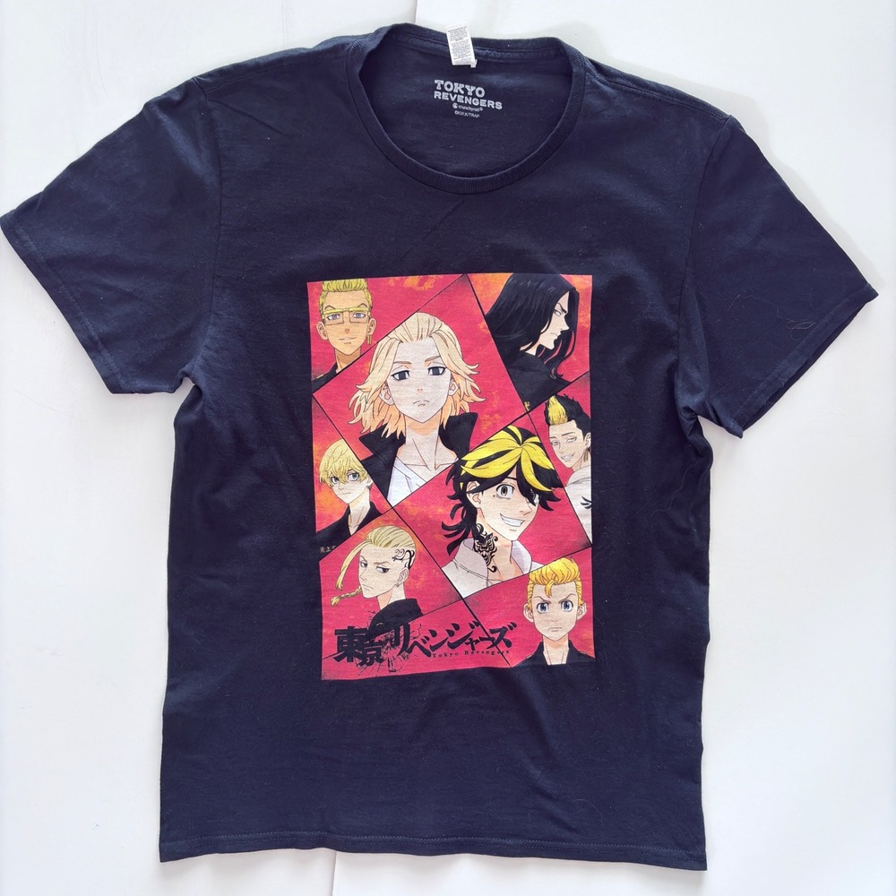 Tokyo Revengers Anime T Shirt Mens M Black Graphic Manga Characters